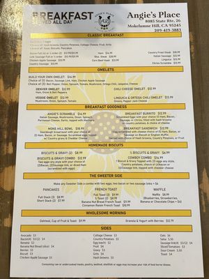 Menu photo 2 Angie’s Place Mokelumne Hill, CA Menu photo 2 Angie’s Place Mokelumne Hill, CA
