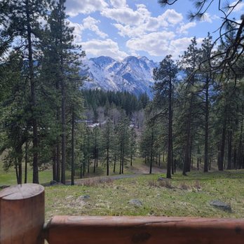 Mountain Home Lodge - View from the cabins porch - Hotels Near Me - Leavenworth, Washington Mountain Home Lodge - View from the cabins porch - Hotels Near Me - Leavenworth, Washington
