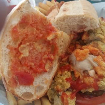 Flying Fish - Oyster po boy fried soft. - Seafood Near Me - Garland, Texas