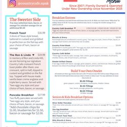 Country Cafe - Page 1 of Menu