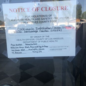 Asia Buffet - Notice of Closure - Chinese Near Me - Panorama City, California