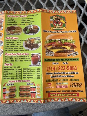 Menu photo 1 B & C Burgers Placentia, CA