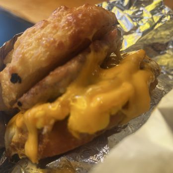Sleepy Pete's - Sausage and egg biscuit sandwich - Breakfast & Brunch Near Me - Toronto, Ontario Sleepy Pete's - Sausage and egg biscuit sandwich - Breakfast & Brunch Near Me - Toronto, Ontario