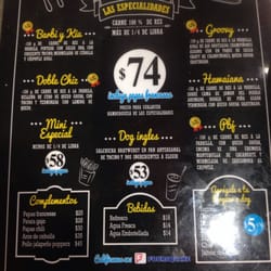 El Burgues Ingles - El menú de especialidades.