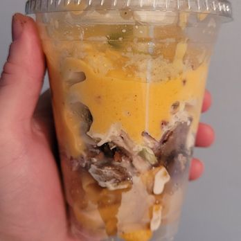 10-10 BBQ - This is an 8-9 dollar cup with some fritos, 1-2 pieces of meat. A tablespoon of coleslaw and flavorless macaroni and I think cheese. - Barbeque Near Me - Moravia, New York