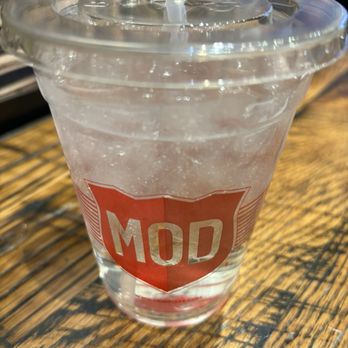 MOD Pizza - a drink in a plastic cup with a straw - Pizza Near Me - Columbia, South Carolina