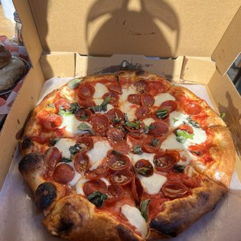 Piehole Wood Fired Pizza - Eat Pray Love pizza with pepperoni added - Italian Near Me - Fort Pierce, Florida Piehole Wood Fired Pizza - Eat Pray Love pizza with pepperoni added - Italian Near Me - Fort Pierce, Florida