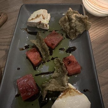 Verandah - Burrata and watermelon - Seafood Near Me - Amelia Island, Florida Verandah - Burrata and watermelon - Seafood Near Me - Amelia Island, Florida