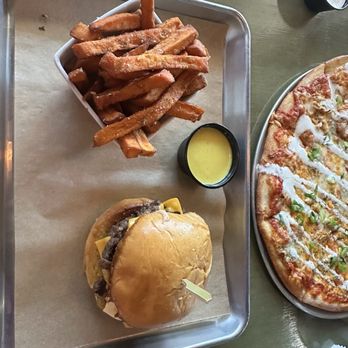 Revelry Tavern - Burger & sweet potato fries - Sports Bars Near Me - Dublin, Ohio Revelry Tavern - Burger & sweet potato fries - Sports Bars Near Me - Dublin, Ohio