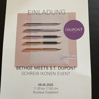 Bethge - Einladung zu einem Event, Neue Dupont Kugelschreiber Invitation for an event. New ballpoint pens from Dupont. - Gift Shops Near Me - Dusseldorf, NW
