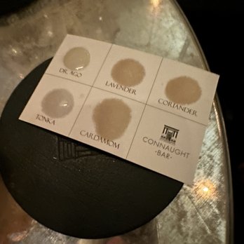 Connaught Bar - Bitter scent selection card for Martinis - Bars Near Me - London, XGL