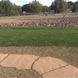 Manzanita Landscaping - our lawn and flagstone steps