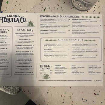 Savannah Tequila - Menu - Mexican Near Me - Savannah, Georgia