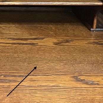 Kevin Deal Fine Woodworking - This is the repair looking straight on sitting at the desk. - Furniture Repair Near Me - Oceanside, California Kevin Deal Fine Woodworking - This is the repair looking straight on sitting at the desk. - Furniture Repair Near Me - Oceanside, California