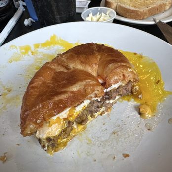 Charlie’s Place Eatery - Bacon cheeseburger on croissant - Breakfast & Brunch Near Me - Galena, Illinois