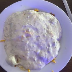 Mountaineer Cafe - Bowl with potatoes, eggs, bacon, cheese and gravy