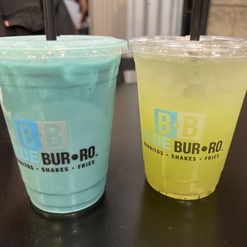 Blue Burro - Regular Blue Horchata and Regular Cucumber Pineapple - Salad Near Me - Long Beach, California