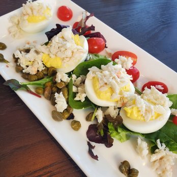 Sauciety - Slammin crab topped deviled eggs@ Sauciety! - New American Near Me - National Harbor, Maryland Sauciety - Slammin crab topped deviled eggs@ Sauciety! - New American Near Me - National Harbor, Maryland