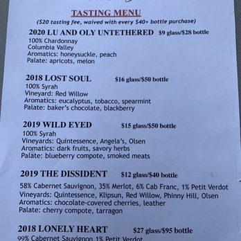 Mark Ryan Winery - Tasting menu - Wineries Near Me - Walla Walla, Washington Mark Ryan Winery - Tasting menu - Wineries Near Me - Walla Walla, Washington