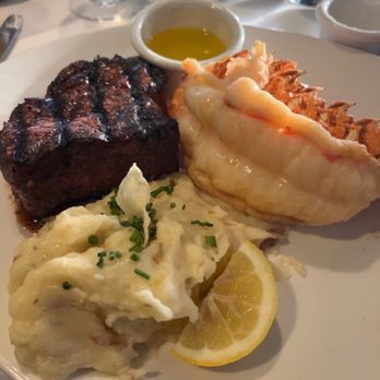 Chart House - 9oz filet with lobster tail and garlic mashed potatoes. - Seafood Near Me - Stateline, Nevada Chart House - 9oz filet with lobster tail and garlic mashed potatoes. - Seafood Near Me - Stateline, Nevada