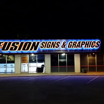Fusion Signs & Graphics - Halo Channel Letter - Screen Printing/T-Shirt Printing Near Me - Hurst, Texas