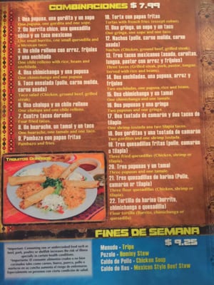 Menu photo 5 Tlaloc El Mexicano Athens, GA