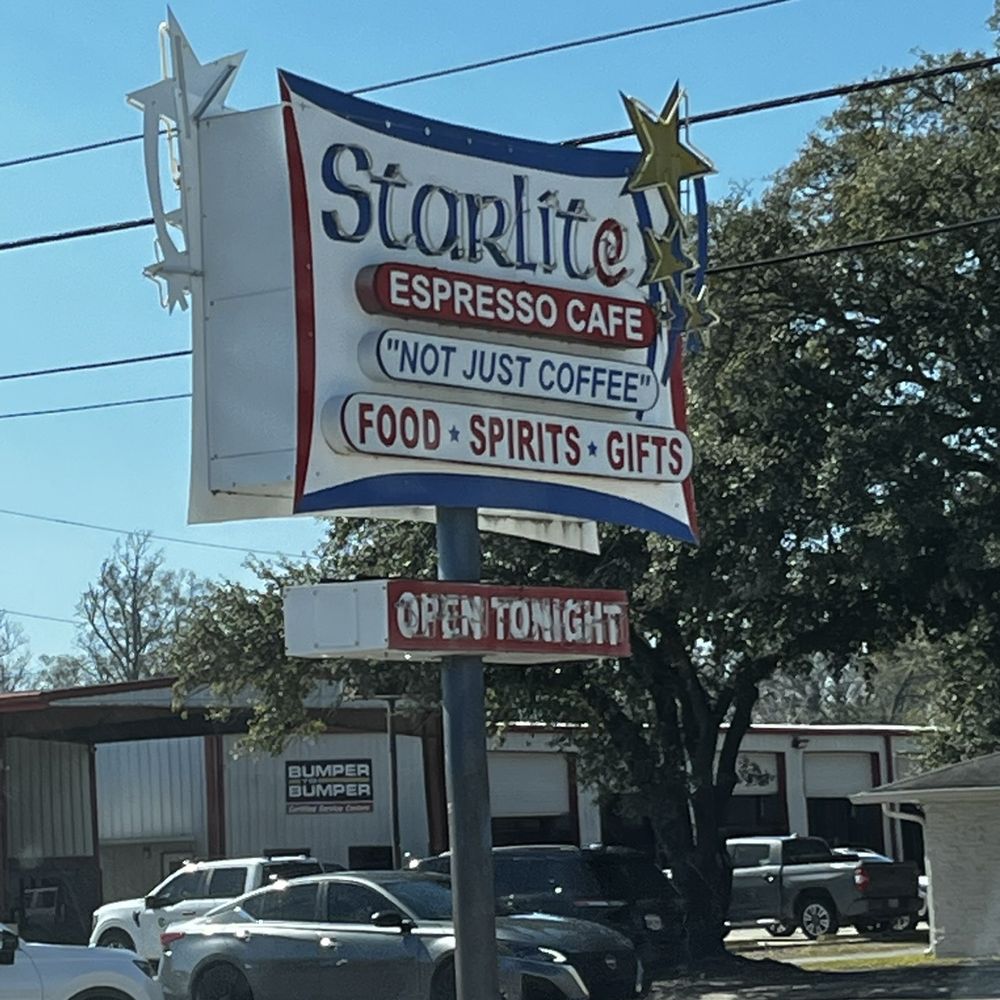 Starlite Espresso Cafe - Unique street sign - Breakfast & Brunch Near Me - Gonzales, Louisiana