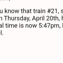 Amtrak - This photo was way Back when it was only a 3 hour delay....