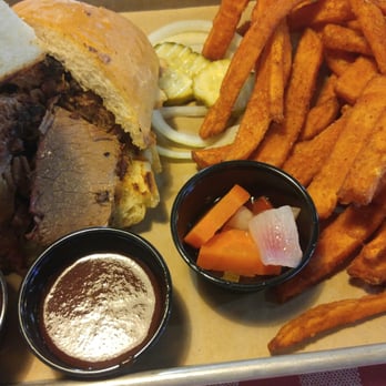Armadillo Willy's BBQ - The brisket sandwich, wet and lean cuts ,with sweet potato fries...It was pretty good - American Near Me - Sunnyvale, California Armadillo Willy's BBQ - The brisket sandwich, wet and lean cuts ,with sweet potato fries...It was pretty good - American Near Me - Sunnyvale, California
