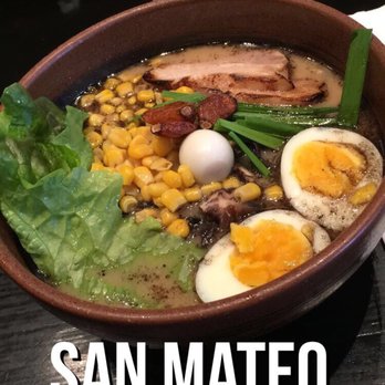 Ramen Dojo - Garlic Pork Flavor (non-spicy) with an extra boiled egg and corn - Ramen Near Me - San Mateo, California Ramen Dojo - Garlic Pork Flavor (non-spicy) with an extra boiled egg and corn - Ramen Near Me - San Mateo, California