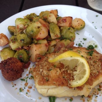 Blue Marlin - Red Snapper Fulford with Brussels. Amazing! - New American Near Me - Bradenton Beach, Florida