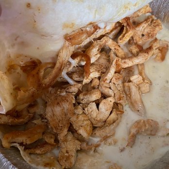 Los Jardines Restaurant - Inside of the quesadilla. PACKED with chicken. - Mexican Near Me - Robinson, Illinois Los Jardines Restaurant - Inside of the quesadilla. PACKED with chicken. - Mexican Near Me - Robinson, Illinois