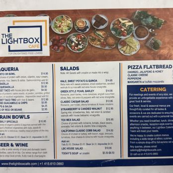 The Lightbox Cafe - Menu as of 9.26.25 - Cafes Near Me - San Francisco, California