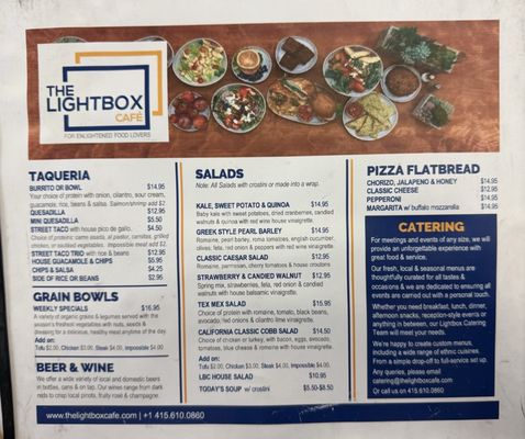 Menu photo 1 The Lightbox Cafe San Francisco, CA