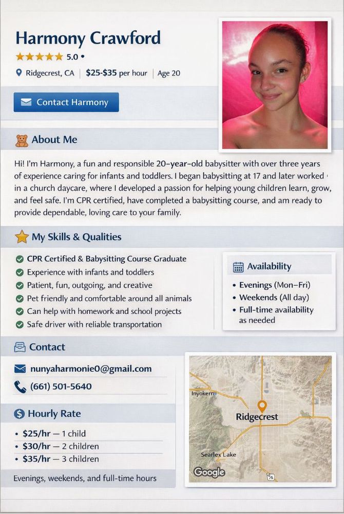 harmony's daycare - childcare center in Ridgecrest, CA