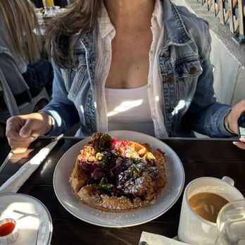 The Breakfast Bar - French Toast Combo was super filling and not overly sweet with toppings . - Breakfast & Brunch Near Me - Long Beach, California