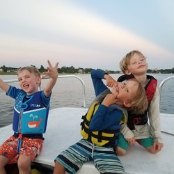 Charleston Kayak Company - Silliness on the boat while waiting for the next pod of dolphins!