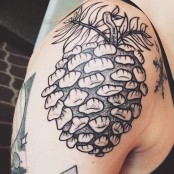 Double Eagle Tattoo - Pine cone by Brook Bailey - Tattoo Near Me - Sonora, California