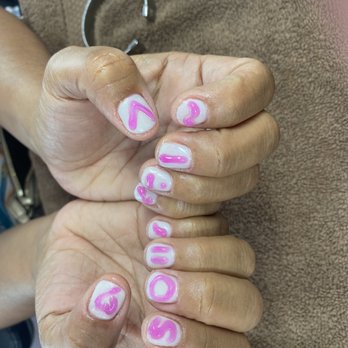 Nails On 6th - Style is called Gel 3D is supposed to be random shapes and lines. Is not for everyone but I love it. - Nail Salons Near Me - Los Angeles, California Nails On 6th - Style is called Gel 3D is supposed to be random shapes and lines. Is not for everyone but I love it. - Nail Salons Near Me - Los Angeles, California