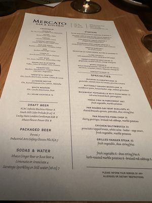 Menu photo 1 Mercato Bar & Kitchen Ithaca, NY Menu photo 1 Mercato Bar & Kitchen Ithaca, NY