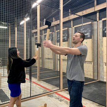 Axe Thro Co - Jimmy the owner, helped me with throwing. - Axe Throwing Near Me - San Diego, California