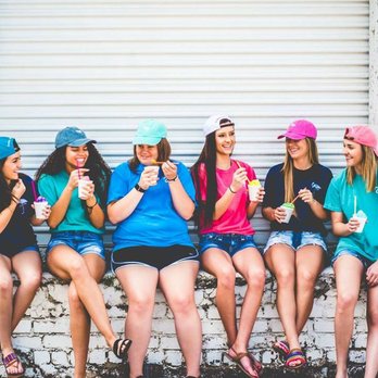 Snowbyrds Shaved Ice - a group of women sitting on a wall - Shaved Ice Near Me Snowbyrds Shaved Ice - a group of women sitting on a wall - Shaved Ice Near Me