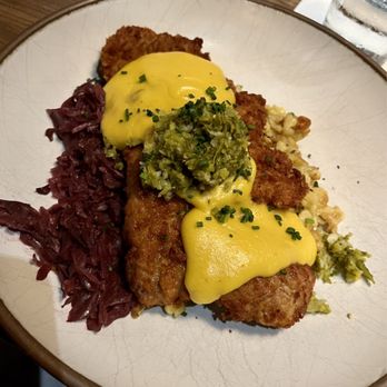 Chestnut - Pretzel Crusted Pork Schnitzel - New American Near Me - Asheville, North Carolina Chestnut - Pretzel Crusted Pork Schnitzel - New American Near Me - Asheville, North Carolina