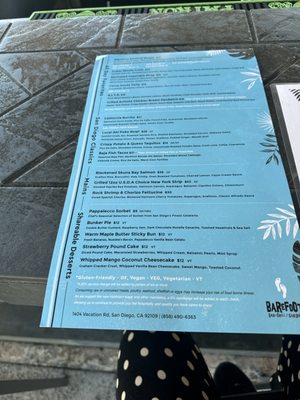Menu photo 6 Barefoot Bar & Grill San Diego, CA