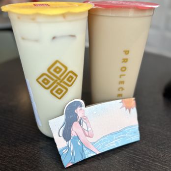 Prolece Tea - (ICED) Jasmine Milk Tea and (ICED) House Milk Tea - Bubble Tea Near Me - Pasadena, California