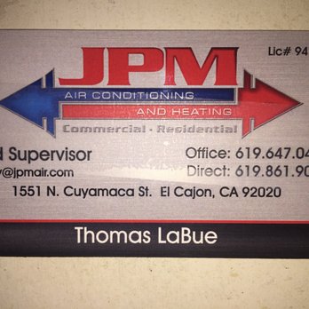 JPM Heating and Air - Heating & Air Conditioning/HVAC Near Me - El Cajon, California JPM Heating and Air - Heating & Air Conditioning/HVAC Near Me - El Cajon, California