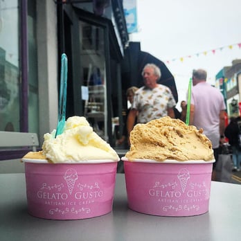 Gelato Gusto - Pots of kinder bueno coconut and lotus biscuit, coconut and salted caramel - Ice Cream & Frozen Yogurt Near Me - Brighton, BNH Gelato Gusto - Pots of kinder bueno coconut and lotus biscuit, coconut and salted caramel - Ice Cream & Frozen Yogurt Near Me - Brighton, BNH