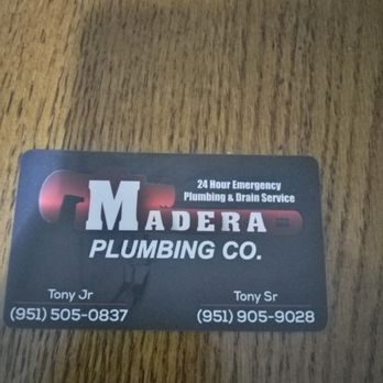 Madera Plumbing - This is there business card... - Plumbing Near Me - Perris, California Madera Plumbing - This is there business card... - Plumbing Near Me - Perris, California