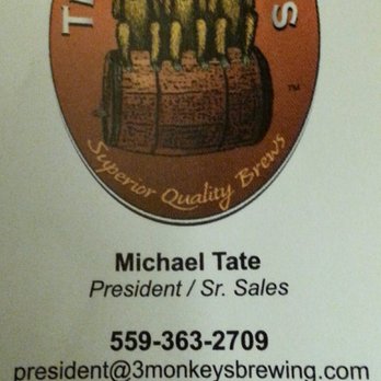 Three Monkeys Brewing - three monkeys sitting on a barrel - Breweries Near Me - Madera, California Three Monkeys Brewing - three monkeys sitting on a barrel - Breweries Near Me - Madera, California