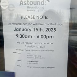 Astound | Sequim - Changing hours with no notice. Employees are there the just won't open the door until exactly 9:30 am